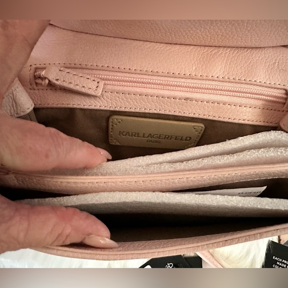Karl Lagerfeld Paris Lafayette Quilted Crossbody Shoulder Bag – Blush Pink - Picture 5 of 9